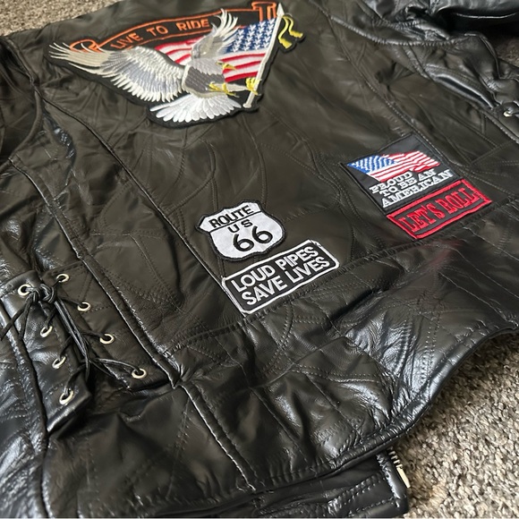 Men’s Leather Biker Jacket - Picture 8 of 8